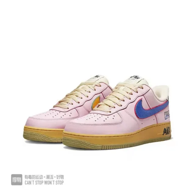 Nike Air Force 1 Pink Blue Gum Lifestyle Sneakers 3
