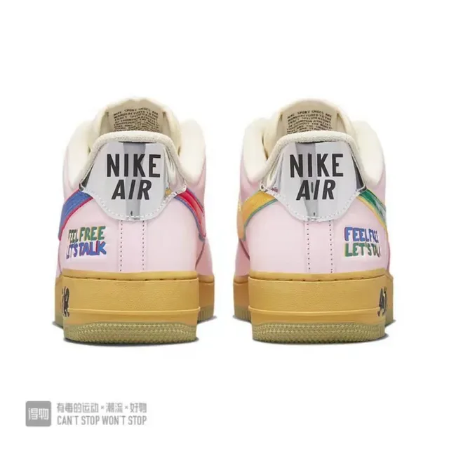 Nike Air Force 1 Pink Blue Gum Lifestyle Sneakers 5