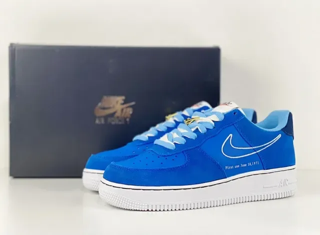 Nike Air Force 1 Royal Blue White Lifestyle Sneakers 4
