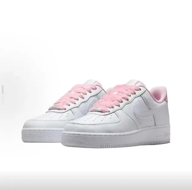 Nike Air Force 1 White and Pink Lifestyle Sneakers 4