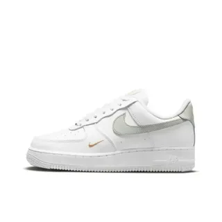 Nike Air Force 1 White Gray Low-Top Perforated Toe Lifestyle Sneakers