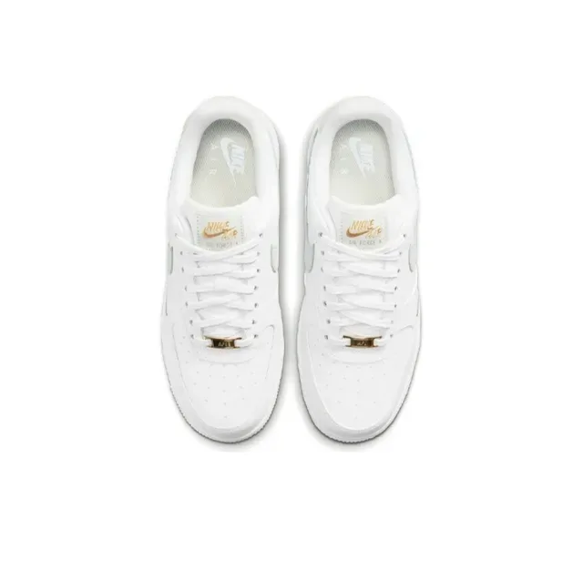 Nike Air Force 1 White Gray Low-Top Perforated Toe Lifestyle Sneakers 2