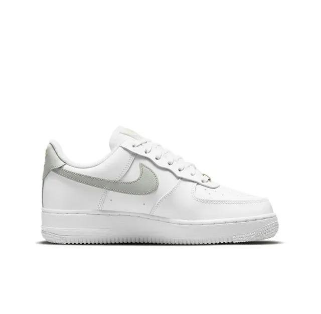 Nike Air Force 1 White Gray Low-Top Perforated Toe Lifestyle Sneakers 5