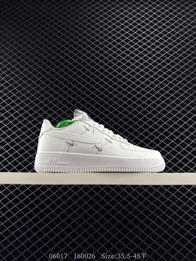 Nike Air Force 1 White Green Low-Top Lifestyle Sneakers 6