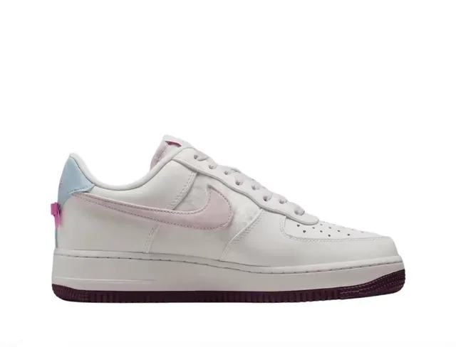 Nike Air Force 1 Branco Rosa Azul Borgonha Tênis Lifestyle 5
