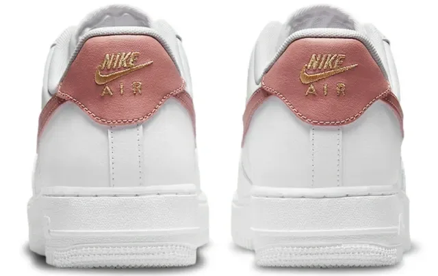 Nike Air Force 1 White Pink Gold Lifestyle Sneakers 3