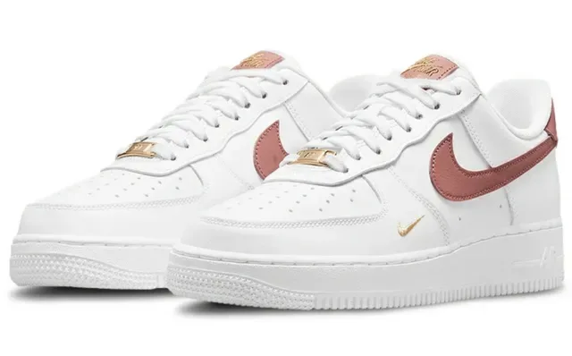 Nike Air Force 1 White Pink Gold Lifestyle Sneakers 5
