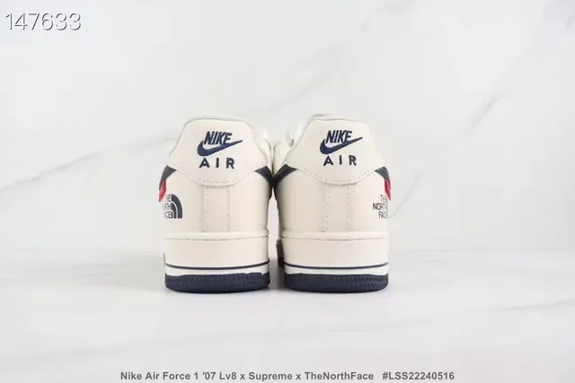 Nike Air Force 1 x Supreme x The North Face Off-White Navy Lifestyle Sneakers 5