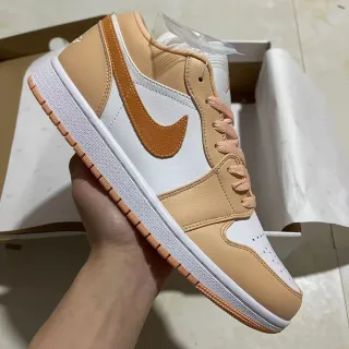 Nike Air Jordan 1 Low Beige and White Lifestyle Sneakers