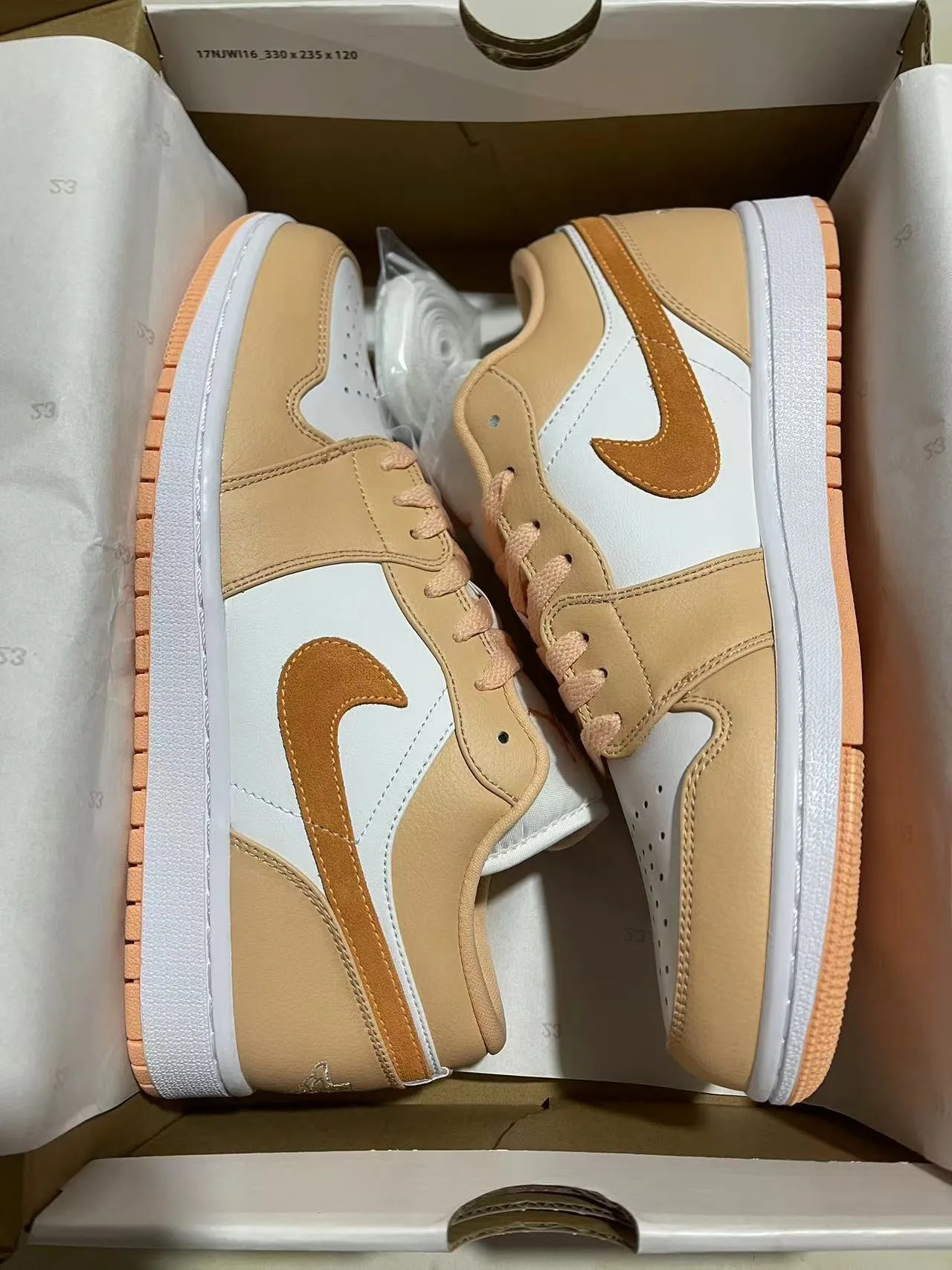 Nike Air Jordan 1 Low Beige and White Lifestyle Sneakers 7