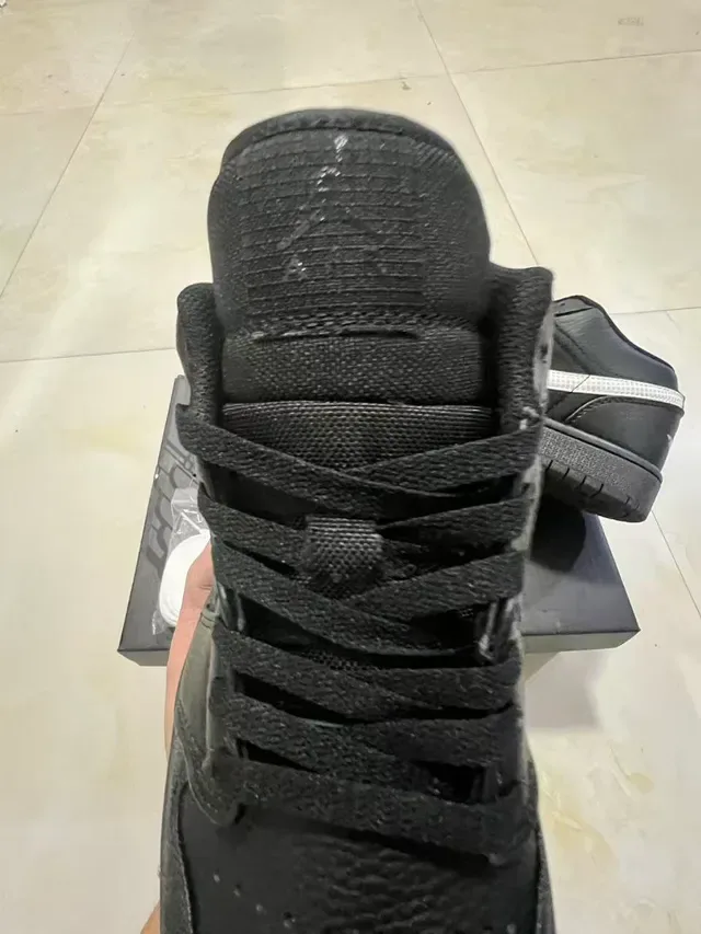 Nike Air Jordan 1 Low Black Silver Mesh Lifestyle Sneakers 4
