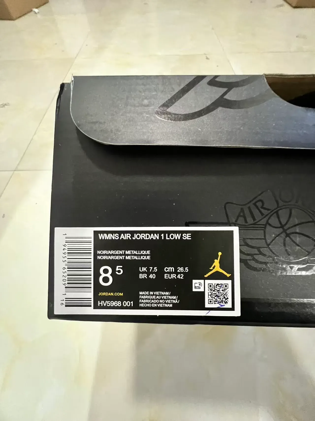 Nike Air Jordan 1 Low Black Silver Mesh Lifestyle Sneakers 10