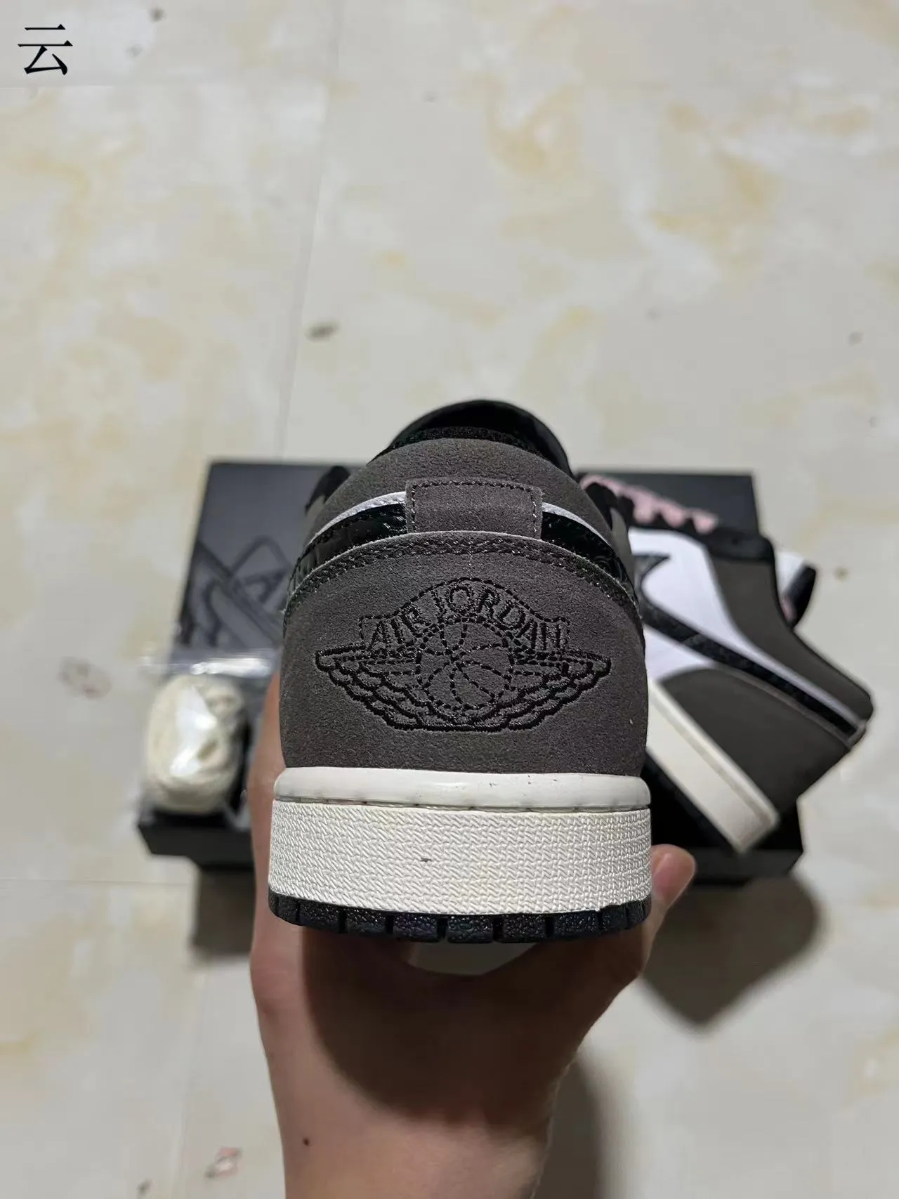 Nike Air Jordan 1 Low Black White Gray Pink Lifestyle Sneakers 8