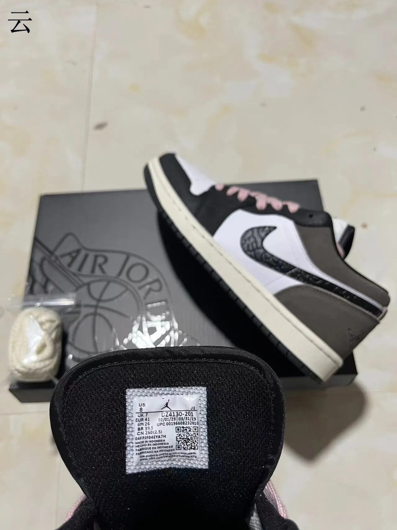 Nike Air Jordan 1 Low Black White Gray Pink Lifestyle Sneakers 9