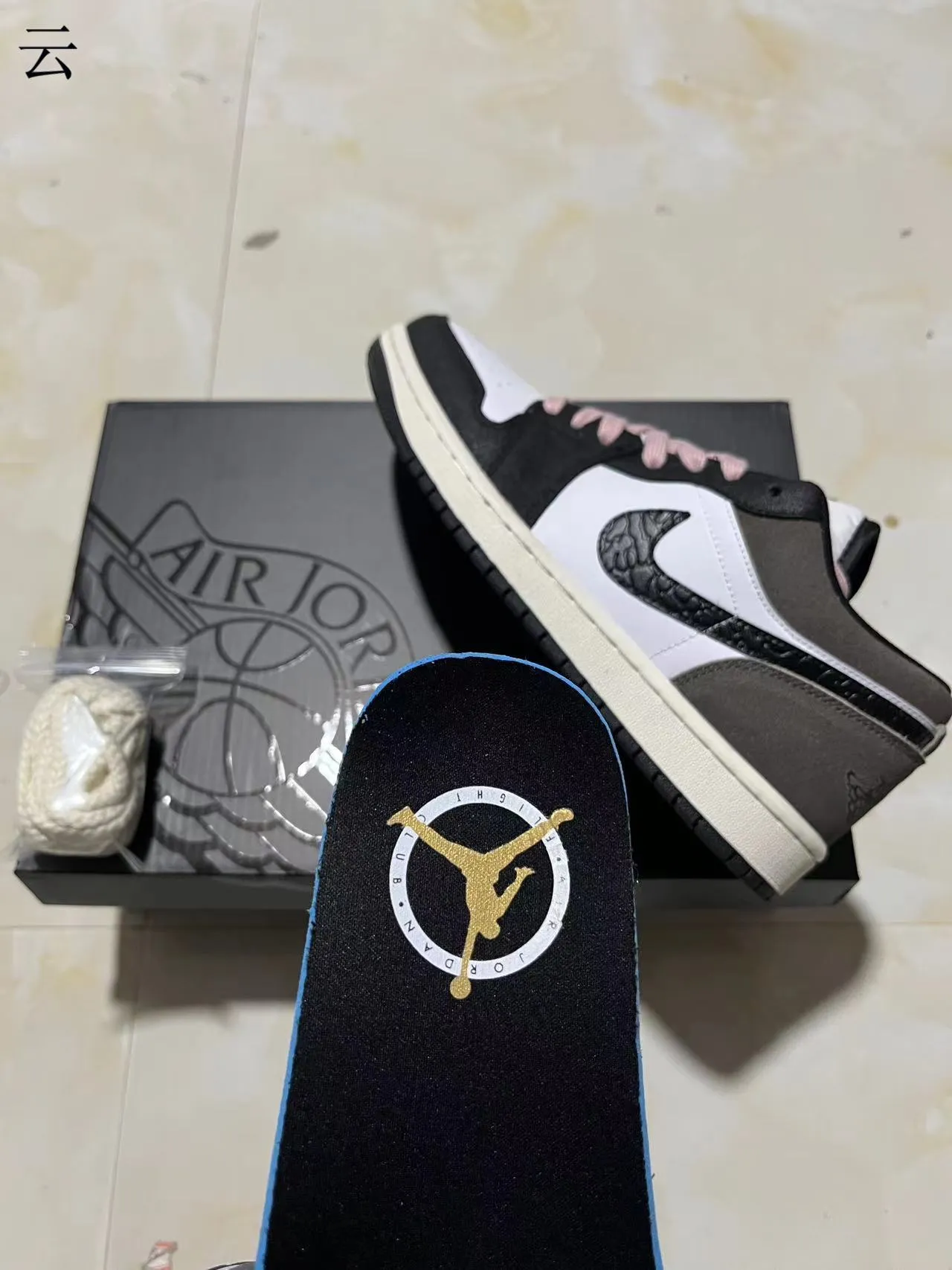 Nike Air Jordan 1 Low Black White Gray Pink Lifestyle Sneakers 10