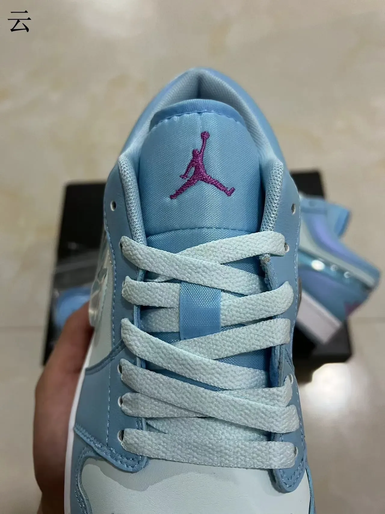 Nike Air Jordan 1 Low Iridescent Sky Blue Lifestyle Sneakers 4