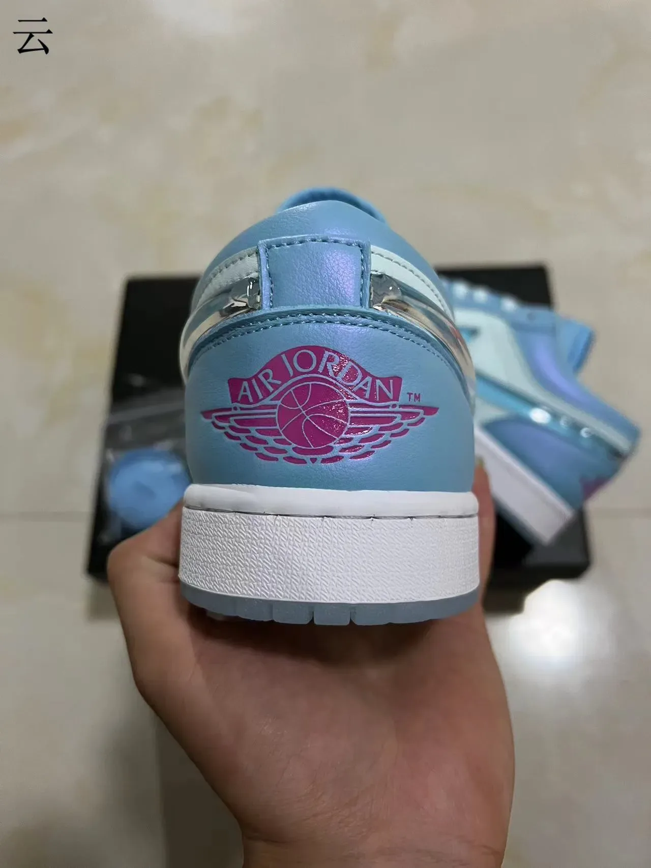 Nike Air Jordan 1 Low Iridescent Sky Blue Lifestyle Sneakers 8