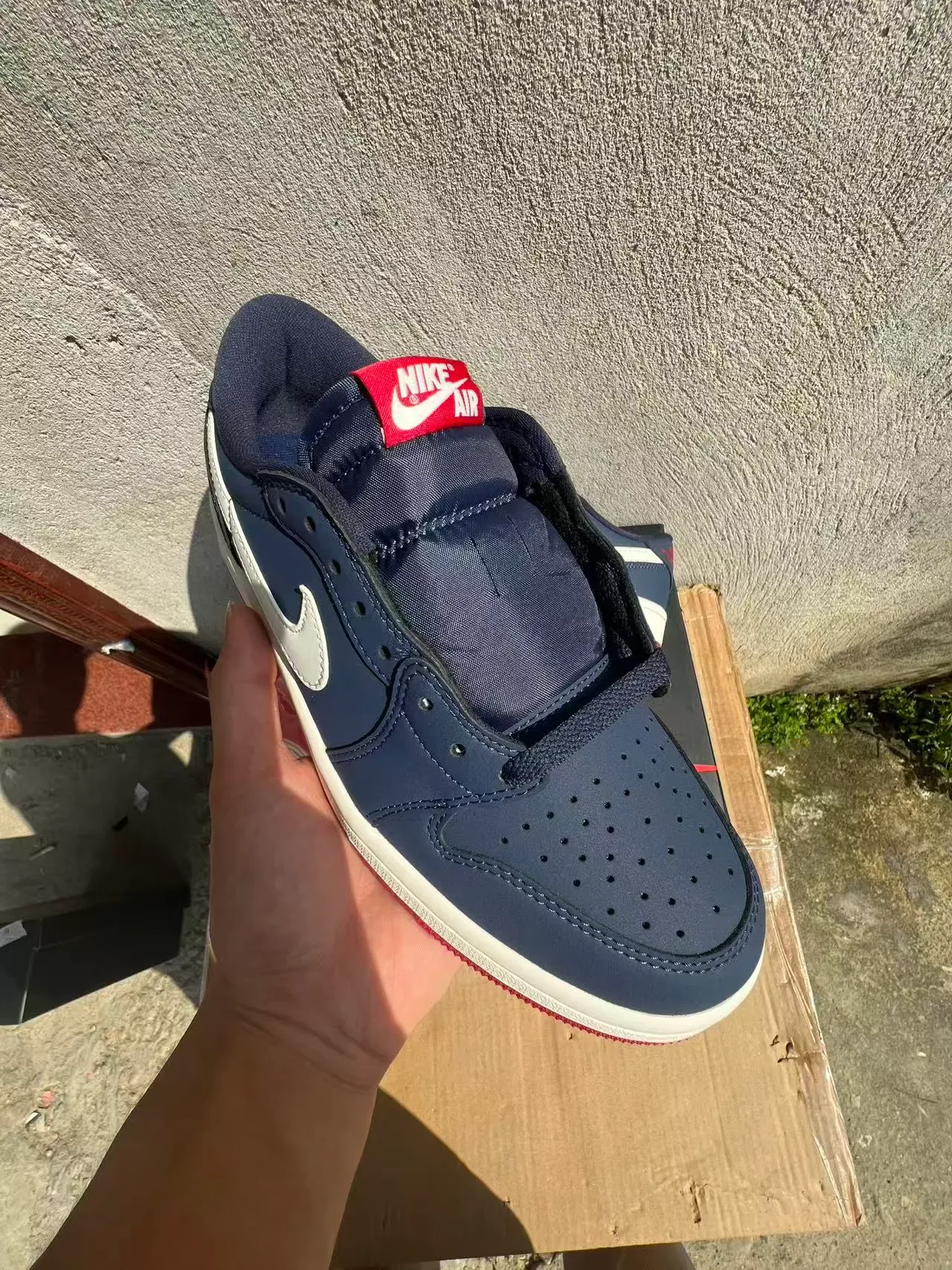 Nike Air Jordan 1 Low Navy White Red Lifestyle Sneakers 2