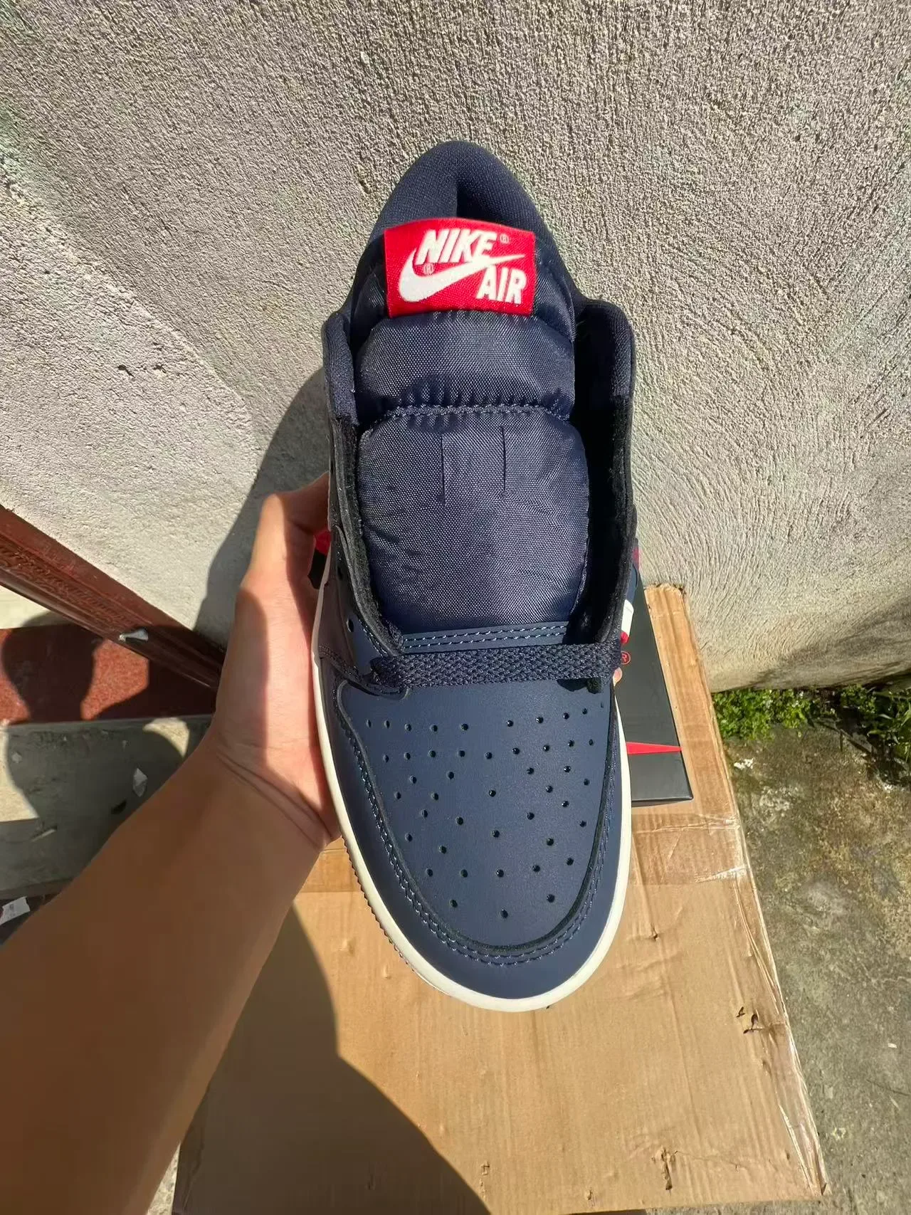 Nike Air Jordan 1 Low Navy White Red Lifestyle Sneakers 3