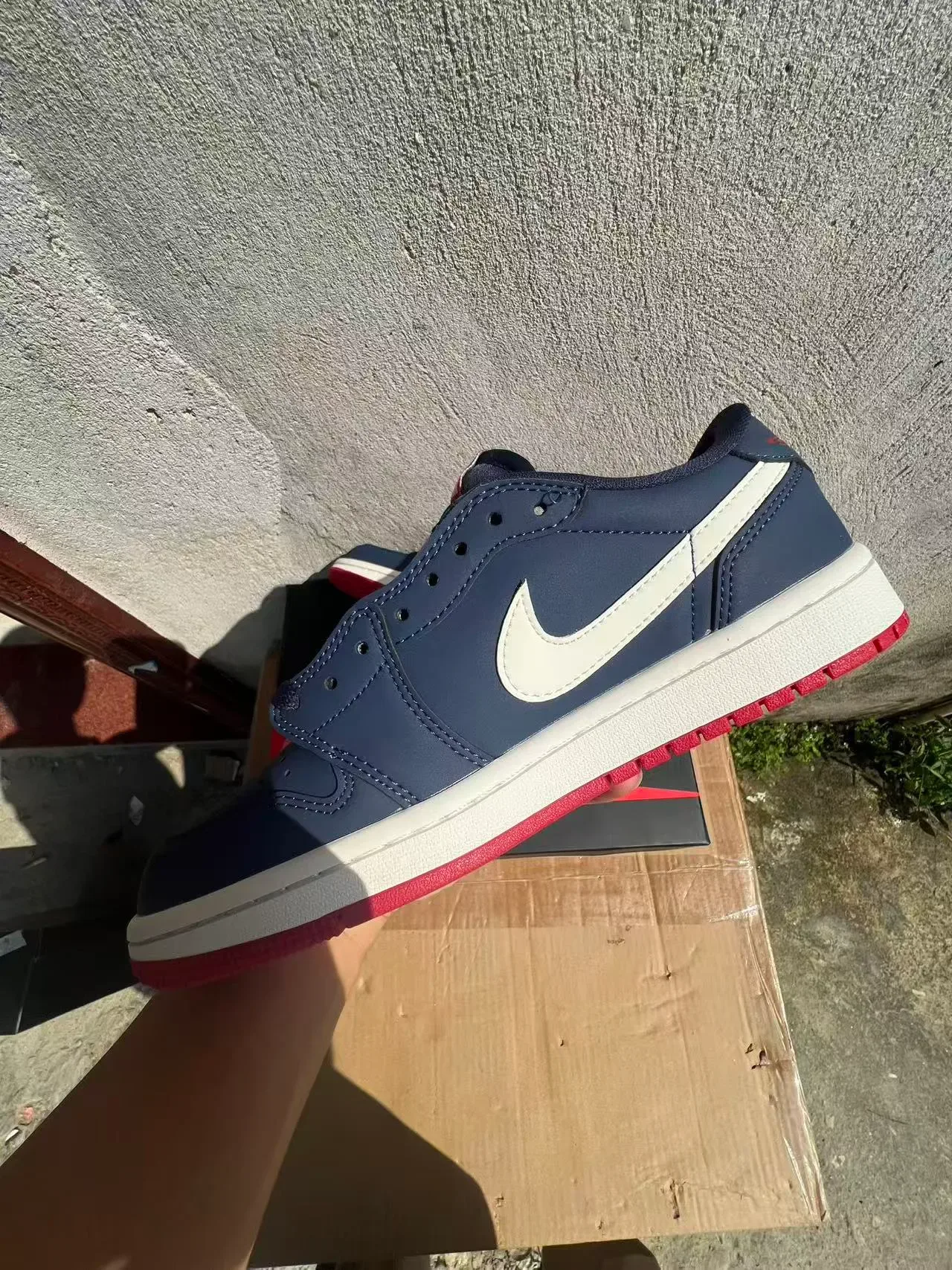 Nike Air Jordan 1 Low Navy White Red Lifestyle Sneakers 5