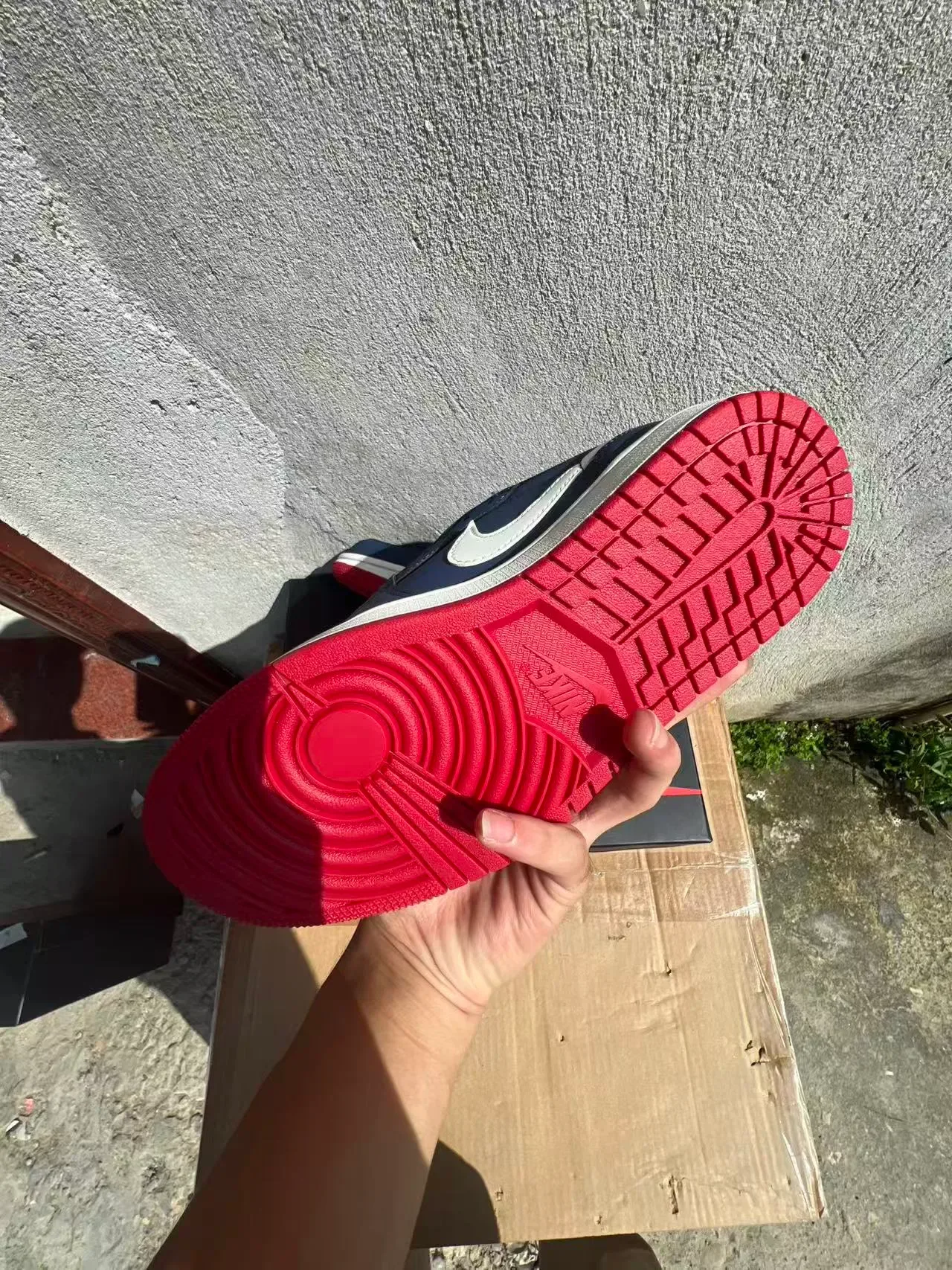 Nike Air Jordan 1 Low Navy White Red Lifestyle Sneakers 6