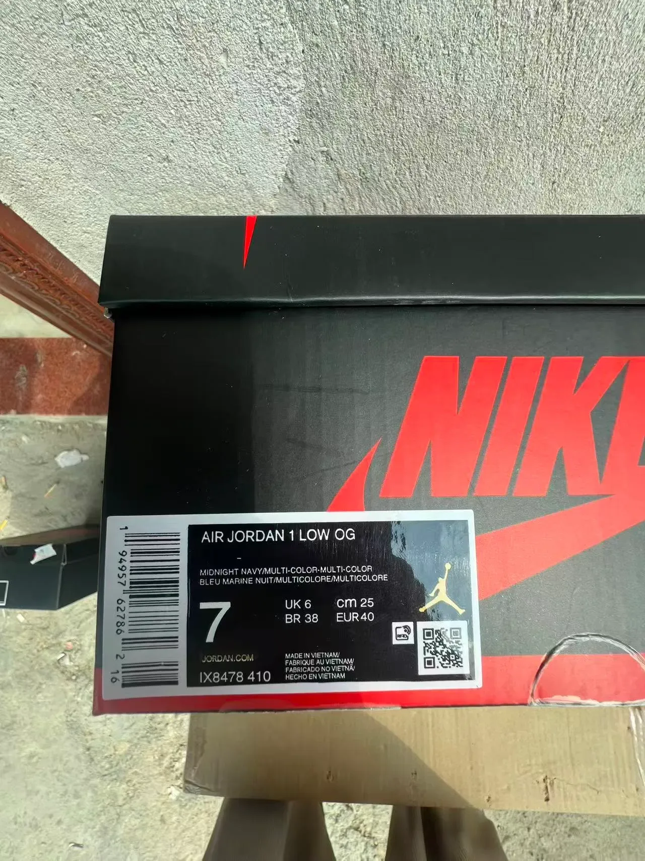 Nike Air Jordan 1 Low Navy White Red Lifestyle Sneakers 10