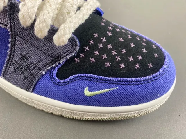 Nike Air Jordan 1 Low Patchwork Blue Purple Lifestyle Sneakers 2