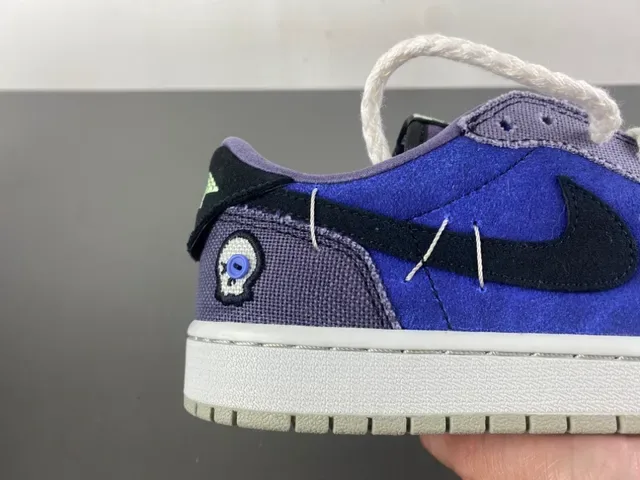 Nike Air Jordan 1 Low Patchwork Blue Purple Lifestyle Sneakers 3