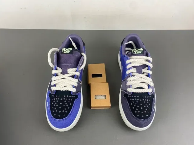 Nike Air Jordan 1 Low Patchwork Blue Purple Lifestyle Sneakers 10