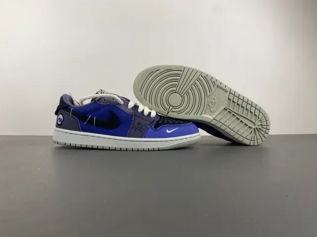 Nike Air Jordan 1 Low Patchwork Blue Purple Lifestyle Sneakers 11