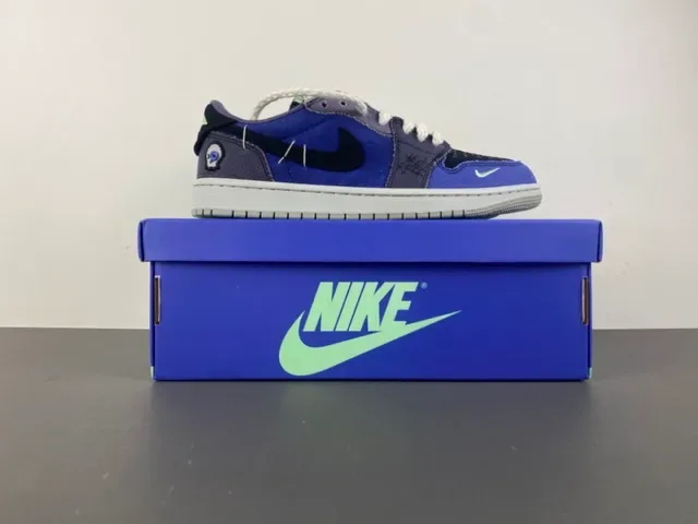 Nike Air Jordan 1 Low Patchwork Blue Purple Lifestyle Sneakers 15