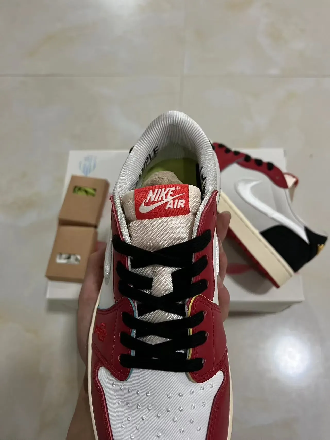 Nike Air Jordan 1 Low Red White Black Lifestyle Sneakers 4