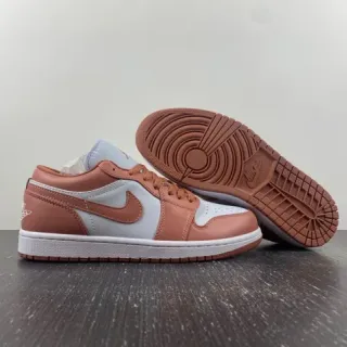 Nike Air Jordan 1 Low Rose Brown and White Lifestyle Sneakers