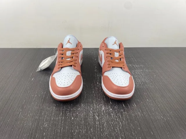 Nike Air Jordan 1 Low Rose Brown and White Lifestyle Sneakers 3