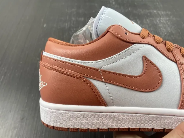 Nike Air Jordan 1 Low Rose Brown and White Lifestyle Sneakers 5