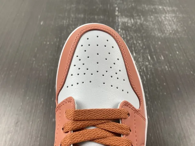 Nike Air Jordan 1 Low Rose Brown and White Lifestyle Sneakers 6