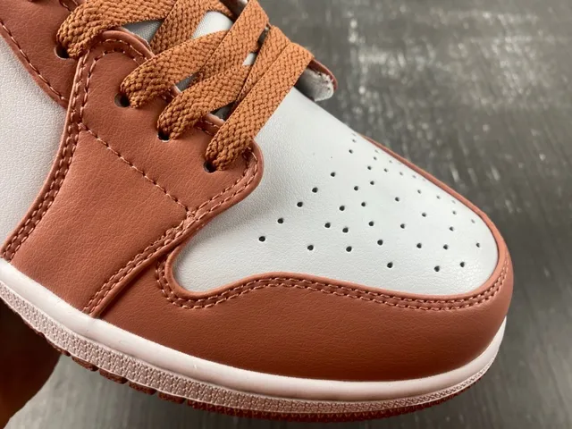 Nike Air Jordan 1 Low Rose Brown and White Lifestyle Sneakers 7
