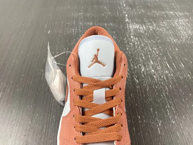 Nike Air Jordan 1 Low Rose Brown and White Lifestyle Sneakers 8