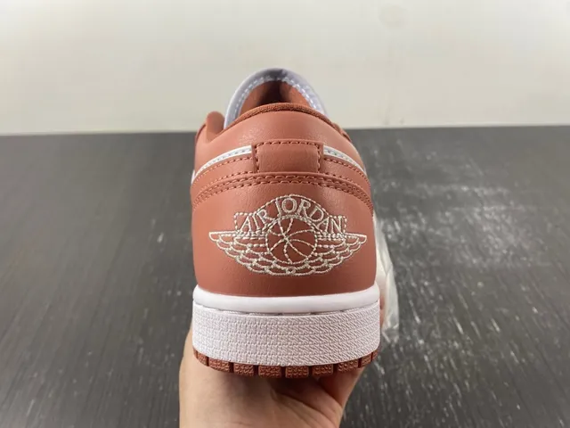 Nike Air Jordan 1 Low Rose Brown and White Lifestyle Sneakers 9
