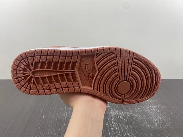 Nike Air Jordan 1 Low Rose Brown and White Lifestyle Sneakers 10
