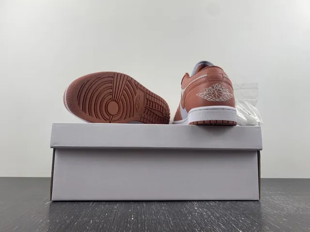 Nike Air Jordan 1 Low Rose Brown and White Lifestyle Sneakers 15