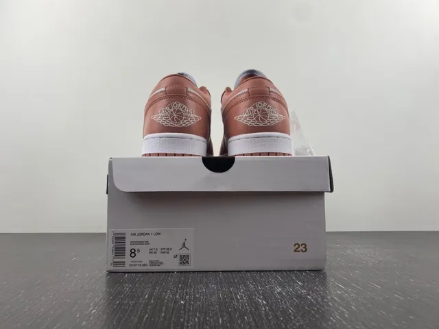 Nike Air Jordan 1 Low Rose Brown and White Lifestyle Sneakers 17