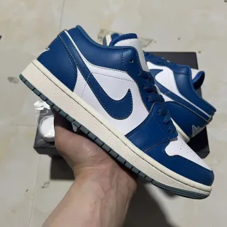 Nike Air Jordan 1 Low Royal Blue and White Lifestyle Sneakers