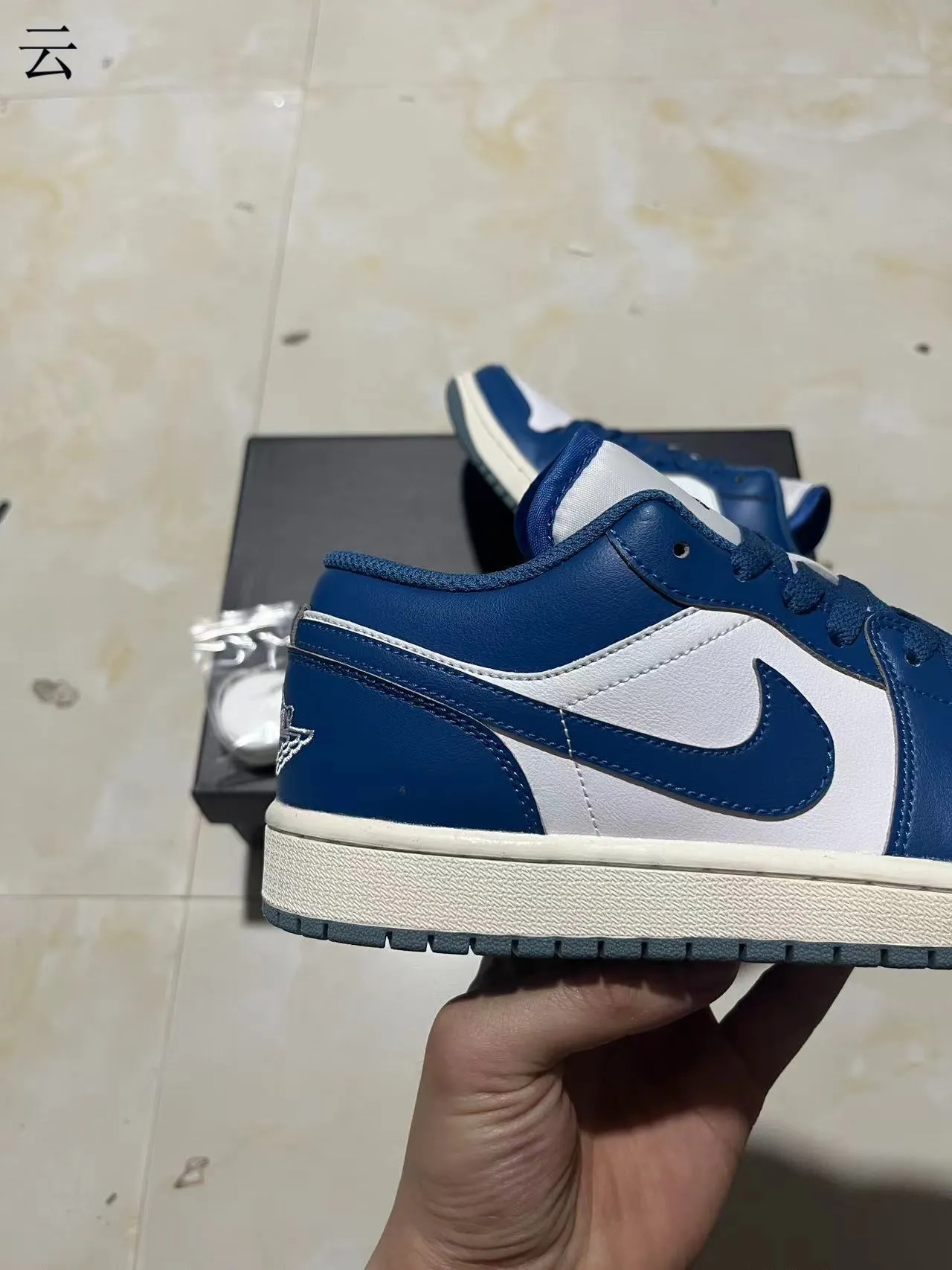 Nike Air Jordan 1 Low Royal Blue and White Lifestyle Sneakers 7