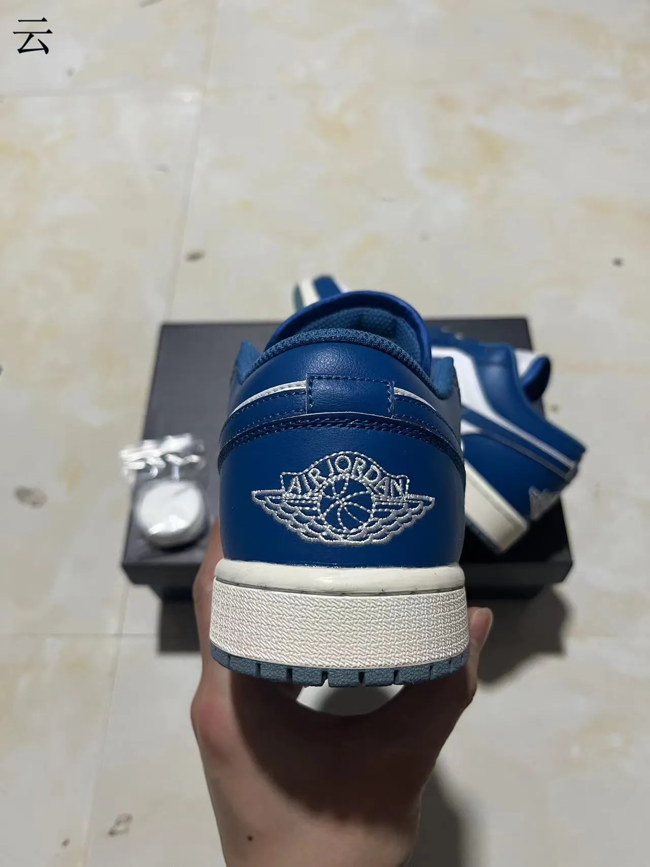 Nike Air Jordan 1 Low Royal Blue and White Lifestyle Sneakers 8
