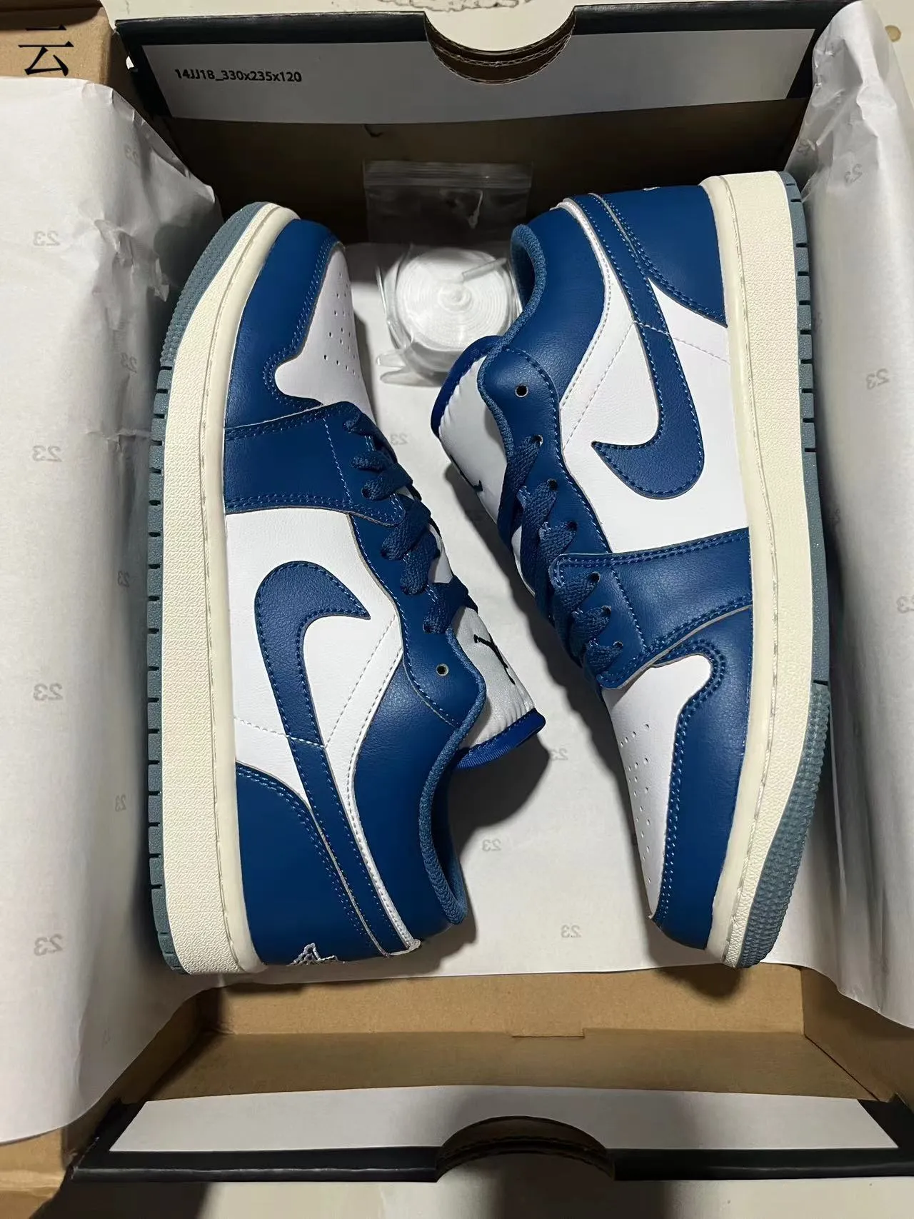 Nike Air Jordan 1 Low Royal Blue and White Lifestyle Sneakers 11