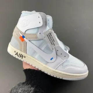 Nike Air Jordan 1 Off-White The Ten 浅灰篮球鞋
