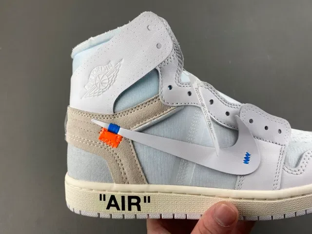 Nike Air Jordan 1 Off-White The Ten Chaussures de basketball gris clair 3