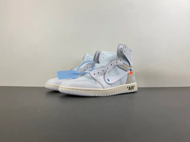 Nike Air Jordan 1 Off-White The Ten Chaussures de basketball gris clair 9