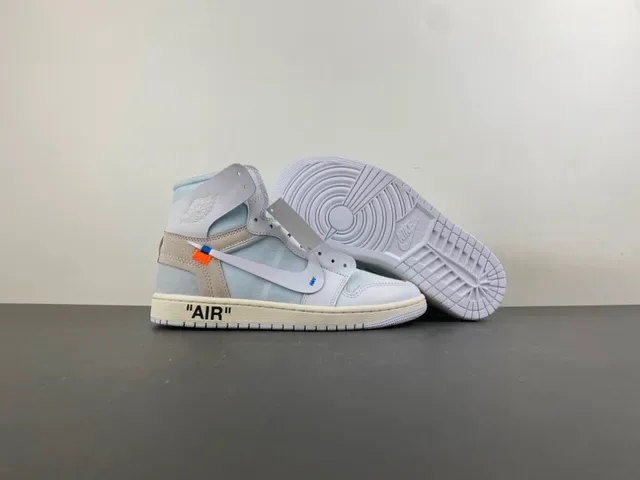 Nike Air Jordan 1 Off-White The Ten Chaussures de basketball gris clair 11